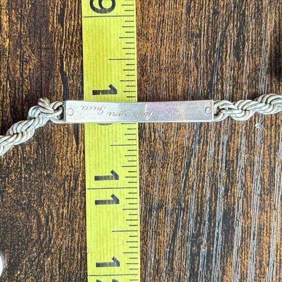 Sterling Silver 925 Engravable ID Bracelet I Love You Inscription 7.75" Length - Picture 16 of 16